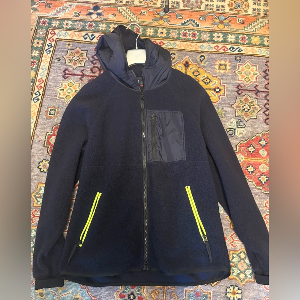 Bogner Dark Navy Performance Jacket with High Collar and Neon Accents